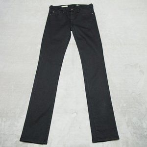 AG Adriano Goldschmied THE HARPER Black Denim Straight Low Rise Womens 26R,29x33